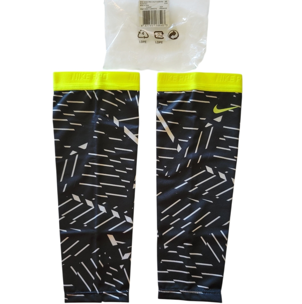 Nike Bash Pro Calf Sleeves Black/Volt Womens, Size XS/S, BRAND NEW